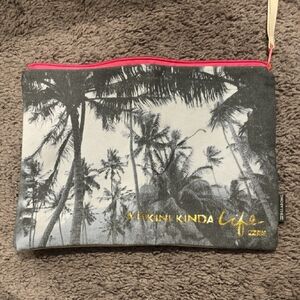Billabong Black and Gold Palm Print Clutch